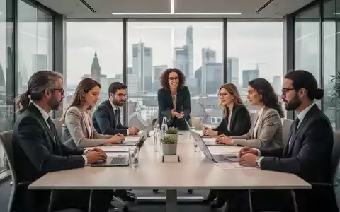 Ein diverses Team von Fachkräften arbeitet in einem modernen Bürogebäude in Frankfurt am Main zusammen. - Foto: über boerse-global.de
