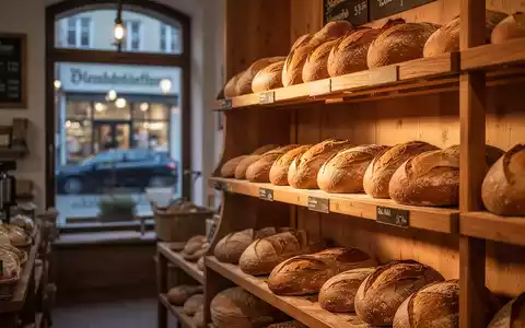 Traditionelle Backwaren in einer handwerklichen Bäckerei bei warmem Morgenlicht. - Foto: über boerse-global.de