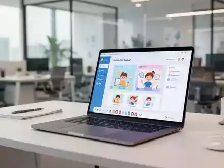 Moderner Arbeitsplatz mit Laptop, auf dem eine digitale Lernplattform zur beruflichen Weiterbildung zu sehen ist. - Foto: über boerse-global.de