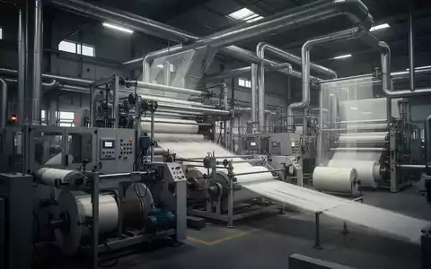 Industrielle Produktionsanlage eines Faserherstellers mit modernen Maschinen in einer Halle. - Foto: über boerse-global.de