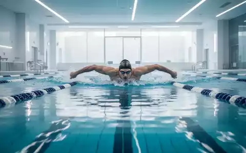 Eine Person schwimmt ruhig Bahnen in einem hellen, modernen Hallenbad zur Linderung von Rückenschmerzen. - Foto: über boerse-global.de