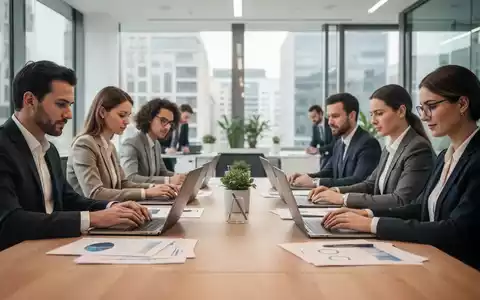 Ein professionelles Team arbeitet in einem modernen Büro an Unterlagen und Laptops zur wirtschaftlichen Entwicklung. - Foto: über boerse-global.de