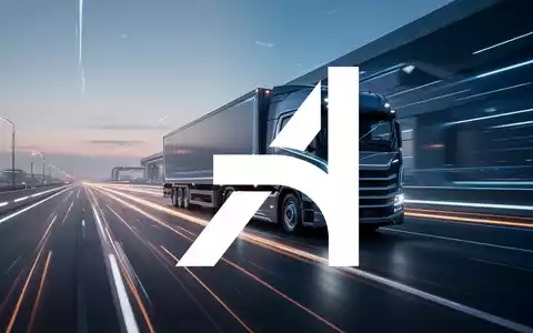 Moderner Lkw auf einer futuristischen Autobahn bei Dämmerung, Symbol für autonomes Fahren und Logistikinnovation. - Foto: über boerse-global.de