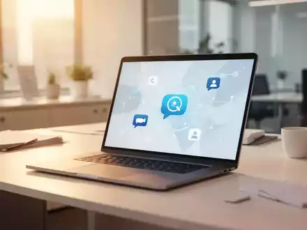 Ein moderner Laptop auf einem hellen Schreibtisch, der digitale Kommunikationswege für psychosoziale Unterstützung symbolisiert. - Foto: über boerse-global.de