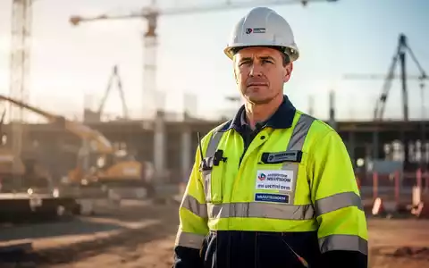 Bauarbeiter in professioneller Multinorm-Schutzkleidung auf einer Baustelle bei sonnigem Wetter. - Foto: über boerse-global.de