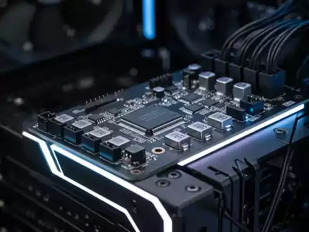 Ein technischer ARCTIC Lüfter-Controller für PC-Systeme auf einem dunklen Hintergrund mit dezenter blauer Beleuchtung. - Foto: über boerse-global.de
