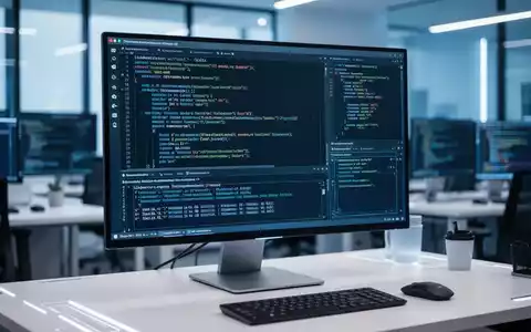 Moderner Softwareentwicklungs-Arbeitsplatz mit Dokumentenautomatisierungs-Diagnosedaten auf einem Monitor. - Foto: über boerse-global.de