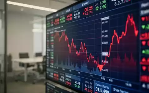 Rote Börsenkurve auf einem digitalen Bildschirm als Symbol für fallende Aktienkurse - Foto: über boerse-global.de