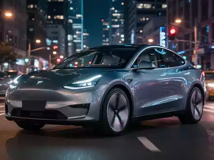 Ein modernes elektrisches Testfahrzeug fährt nachts durch eine Stadtstraße und symbolisiert autonome Fahrzeugsicherheit und -technologie. - Foto: über boerse-global.de