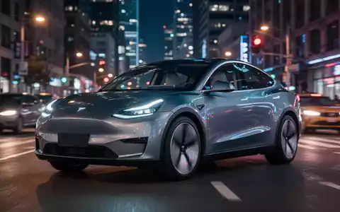 Ein modernes elektrisches Testfahrzeug fährt nachts durch eine Stadtstraße und symbolisiert autonome Fahrzeugsicherheit und -technologie. - Foto: über boerse-global.de