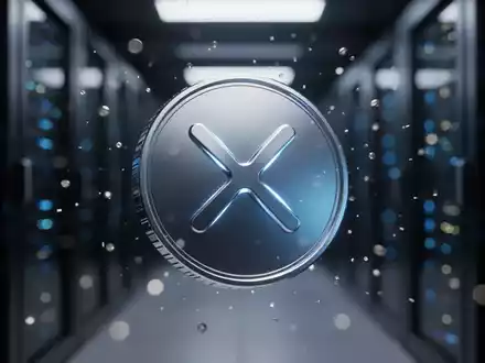 Abstraktes, leuchtendes XRP-Symbol in einer technologischen Umgebung als Repräsentation digitaler Finanzen. - Foto: über boerse-global.de