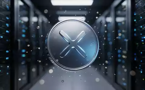 Abstraktes, leuchtendes XRP-Symbol in einer technologischen Umgebung als Repräsentation digitaler Finanzen. - Foto: über boerse-global.de