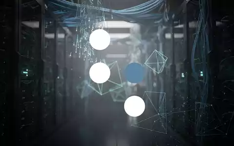 Abstraktes, futuristisches Rechenzentrum mit leuchtenden Glasfaserkabeln als Symbol für Quantencomputing. - Foto: über boerse-global.de