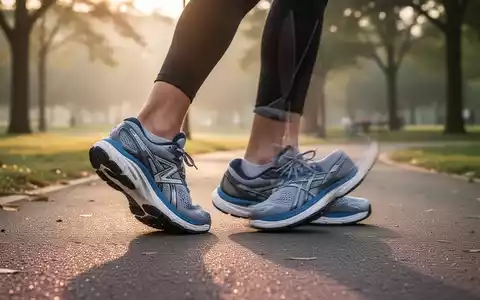 Person in hochwertigen Laufschuhen steht bereit für ein moderates Lauftraining im Park bei Morgenlicht. - Foto: über boerse-global.de