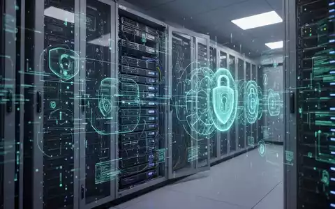Glühende holografische Datenströme in einem modernen Serverraum, die eine fortschrittliche KI-Cybersicherheitsarchitektur darstellen. - Foto: über boerse-global.de