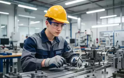 Auszubildender in Schutzkleidung bei einer konzentrierten Tätigkeit in einem modernen Ausbildungsbetrieb. - Foto: über boerse-global.de