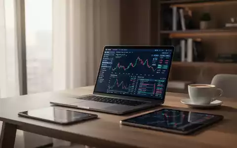 Modernes Homeoffice mit Laptop und digitaler Finanzsoftware in einer professionellen Arbeitsumgebung. - Foto: über boerse-global.de