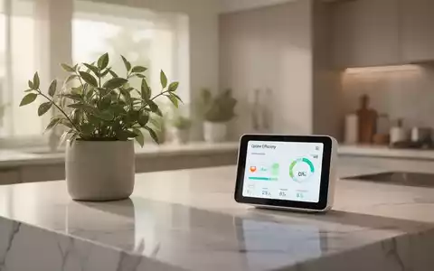 Moderne, aufgeräumte Küche mit smartem Energiemonitor als Symbol für effizientes Wohnen und Nachhaltigkeit. - Foto: über boerse-global.de