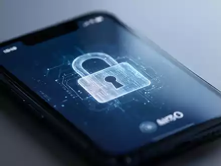 Modernes Smartphone mit einem digitalen Schloss-Symbol auf dem Bildschirm zur Darstellung von Datenschutz und App-Sicherheit. - Foto: über boerse-global.de