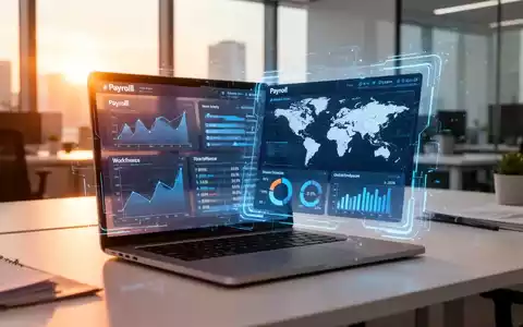 Digitale Benutzeroberfläche mit HR-Daten und KI-Analysen auf einem Laptop in einer modernen Büroumgebung. - Foto: über boerse-global.de