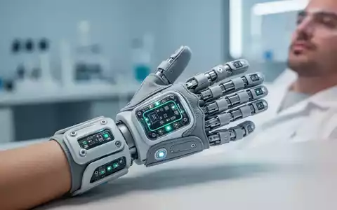 Ein Patient trĂ€gt einen technologisch fortschrittlichen Soft-Hand-Exoskelett-Handschuh in einer klinischen Umgebung. - Foto: ĂŒber boerse-global.de