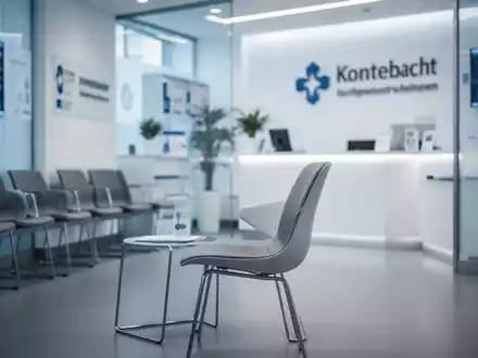 Ein leerer Stuhl in einem modernen, sterilen Wartezimmer einer Arztpraxis, der die Anspannung im Gesundheitssystem symbolisiert. - Foto: über boerse-global.de