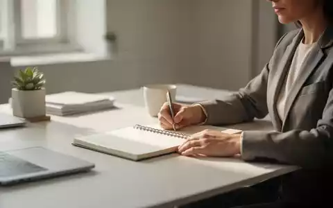 Eine Person sitzt ruhig an einem aufgeräumten Schreibtisch, was Konzentration und mentale Stärke symbolisiert. - Foto: über boerse-global.de