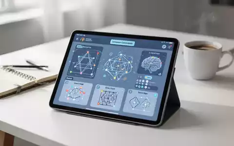 Ein Tablet mit logischen Denkspielen und geometrischen Rätseln auf einem modernen Schreibtisch zur kognitiven Fitness. - Foto: über boerse-global.de