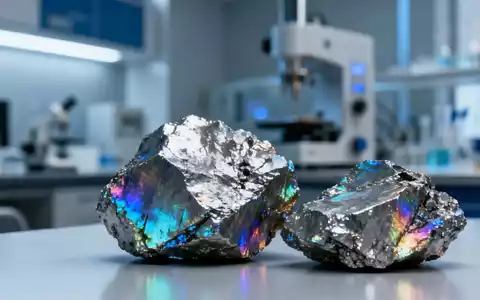 Nahaufnahme von glänzenden Seltenerderzen und Industriemetallen in einem modernen Labor. - Foto: über boerse-global.de