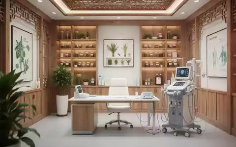Moderne Klinik mit traditionellen chinesischen Designelementen und medizinischer Ausstattung zur Gesundheitsversorgung. - Foto: über boerse-global.de
