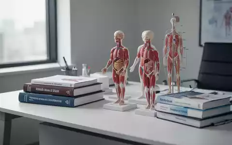 Medizinische Fachliteratur und anatomische Modelle auf einem Schreibtisch in einer Praxis. - Foto: über boerse-global.de