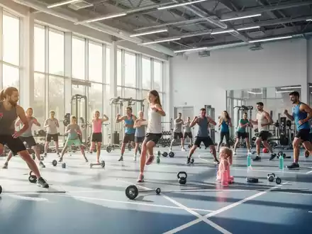 Vielfältige Sportgruppen in einem modernen Fitnessstudio während des Sommertrainings. - Foto: über boerse-global.de