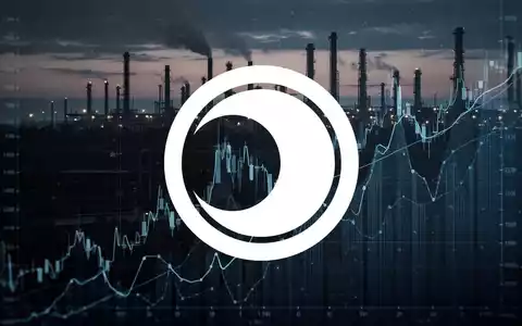 Abstrakte Darstellung eines volatilen Finanzmarktes mit industriellen Silhouetten vor einem dunklen Hintergrund. - Foto: über boerse-global.de