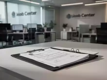 Offizielle Dokumente auf einem Schreibtisch in einem modernen Jobcenter-Büro. - Foto: über boerse-global.de