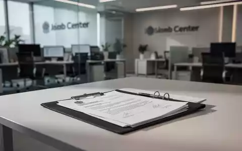 Offizielle Dokumente auf einem Schreibtisch in einem modernen Jobcenter-Büro. - Foto: über boerse-global.de