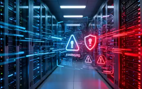 Digitale Datenströme und leuchtende Serverracks in einem hochmodernen Rechenzentrum als Symbol für Cybersicherheit. - Foto: über boerse-global.de
