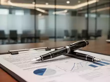 Ein Füllfederhalter auf einem juristischen Dokument mit Finanzgrafiken in einem modernen Büro. - Foto: über boerse-global.de