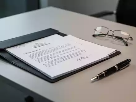 Ein moderner Schreibtisch mit einer Rechtsakte und einem Füllfederhalter als Symbol für arbeitsrechtliche Entscheidungen. - Foto: über boerse-global.de