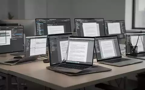 Moderner Arbeitsplatz mit mehreren geöffneten Software-Oberflächen auf Laptop-Bildschirmen, die verschiedene Office-Suiten darstellen. - Foto: über boerse-global.de