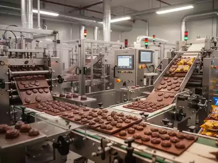 Moderne Produktionsanlage in der Süßwarenindustrie mit Fokus auf industrielle Fertigungsprozesse. - Foto: über boerse-global.de