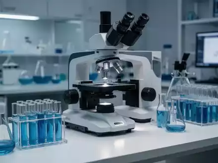 Moderne medizinische Laborausrüstung mit Reagenzgläsern und einem Mikroskop für die Alzheimer-Forschung. - Foto: über boerse-global.de