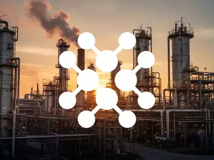 Industrielle Chemieanlage bei Sonnenuntergang als Symbol für Marktbeständigkeit und Dividenden trotz wirtschaftlicher Talfahrt - Foto: über boerse-global.de