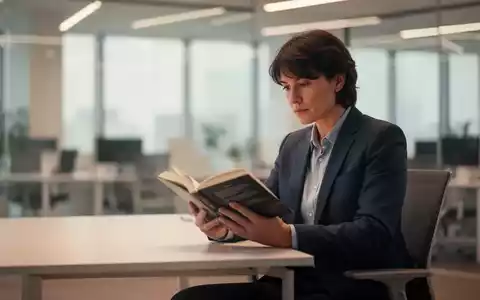 Eine konzentrierte Person liest ein Buch in einem modernen, hellen Büro als Sinnbild für digitale Entschleunigung. - Foto: über boerse-global.de