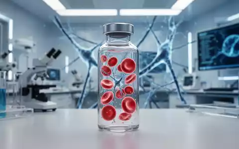 Medizinische Laborumgebung mit mikroskopischen Blutgefäßstrukturen und einer gläsernen Phiole für die Schlaganfallforschung. - Foto: über boerse-global.de