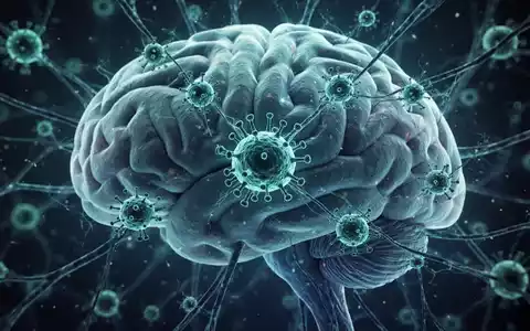 Stilisierte wissenschaftliche Visualisierung von neuronalen Netzwerken und Immunzellen im menschlichen Gehirn. - Foto: über boerse-global.de