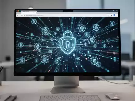 Moderne Desktop-Browseroberfläche auf einem Computerbildschirm, die Software-Updates und digitale Sicherheit darstellt. - Foto: über boerse-global.de