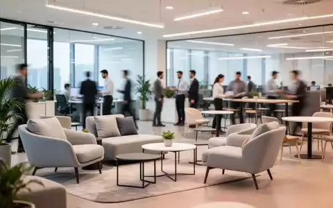 Modernes, helles Büro mit offenen Lounge-Bereichen für informellen Austausch und kollaboratives Arbeiten. - Foto: über boerse-global.de