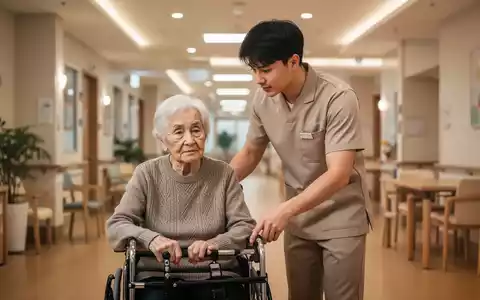 Ein junger Zivildiener unterstützt eine ältere Person in einer modernen sozialen Einrichtung. - Foto: über boerse-global.de