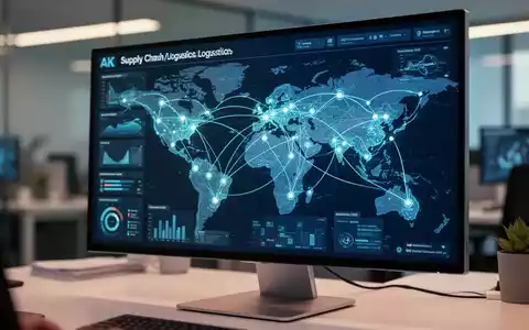 Digitale Datenvisualisierung einer globalen Lieferkette auf einem Monitor in einem modernen Büro. - Foto: über boerse-global.de