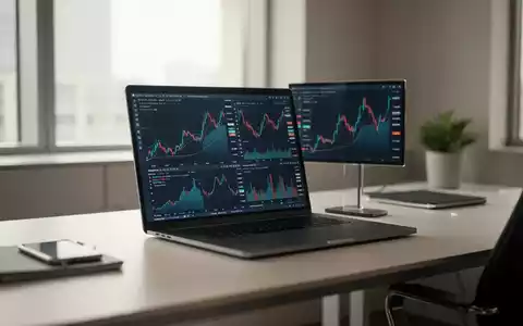 Ein Laptop mit Finanzdiagrammen auf einem modernen Schreibtisch für Unternehmensdokumentation. - Foto: über boerse-global.de